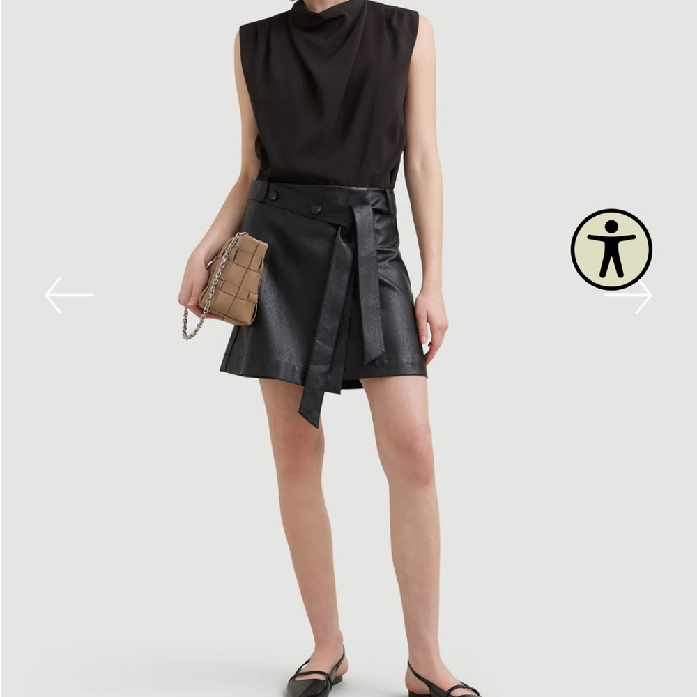 Modern Citizen Tanner Vegan Leather Wrap Skirt